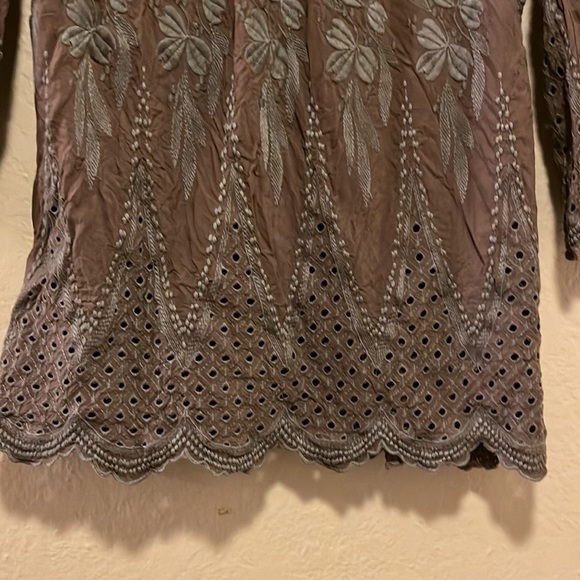 SUNDANCE: Brown Embroidered Tunic M - Picture 8 of 9